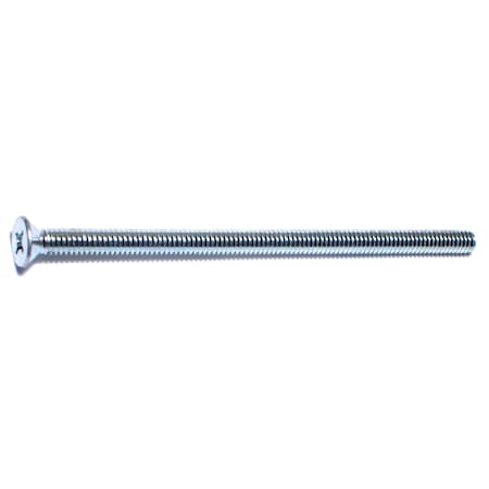 Midwest Fastener 1/4"-20 x 5 in Phillips Flat Machine Screw, Zinc Plated Steel, 8 PK 77405